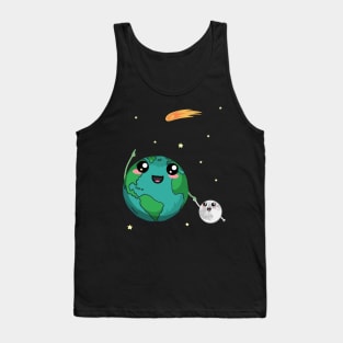 Earth And Moon Cute Uncle Halley Tank Top